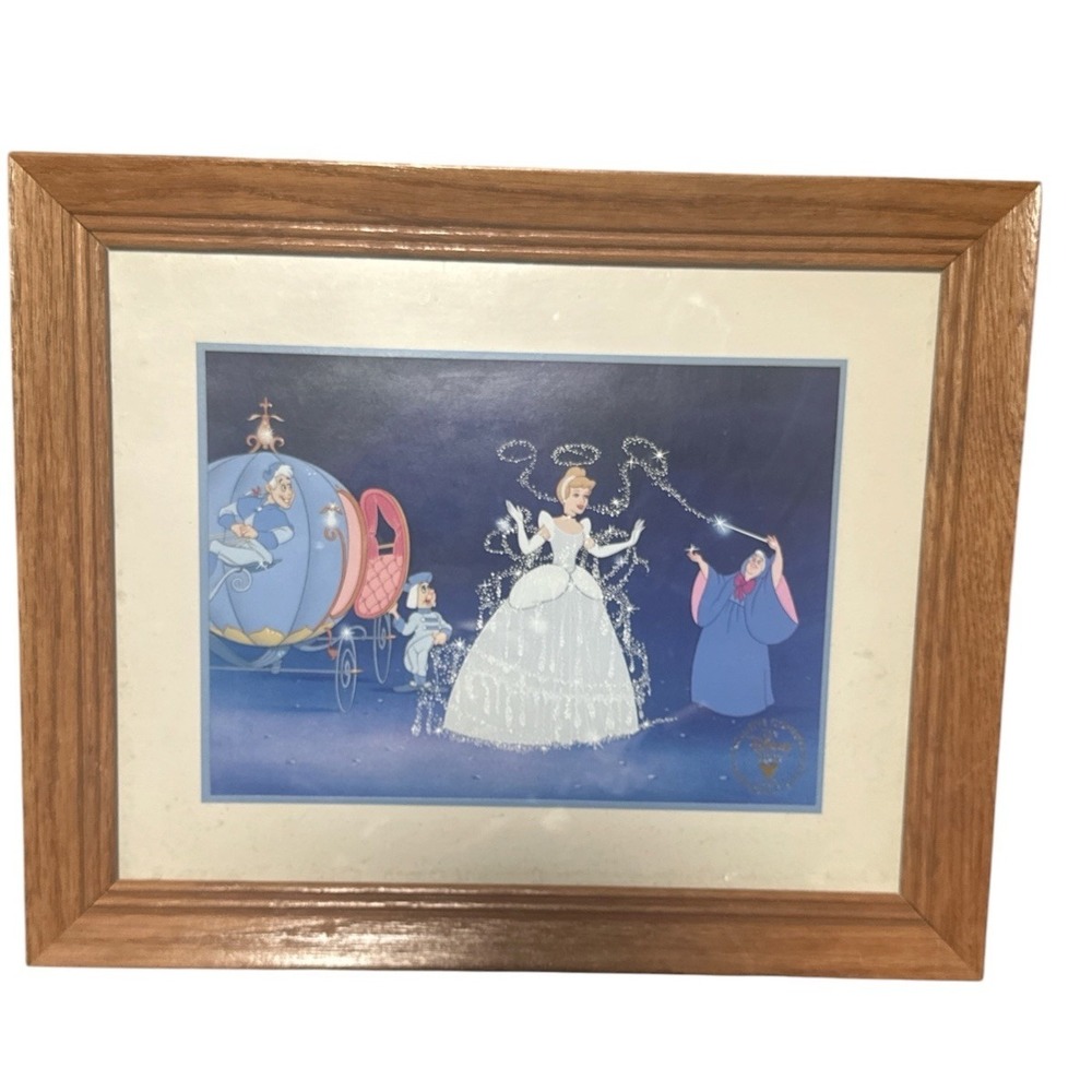 Disney Store Exclusive 1995 Cinderella Commemorative Lithograph Framed Used